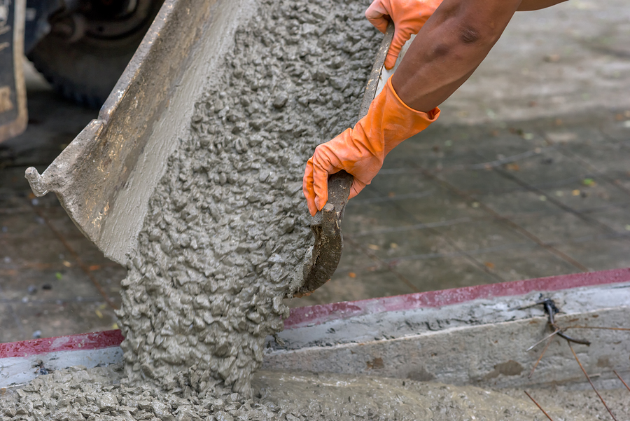 concrete expert working on concrete pouring